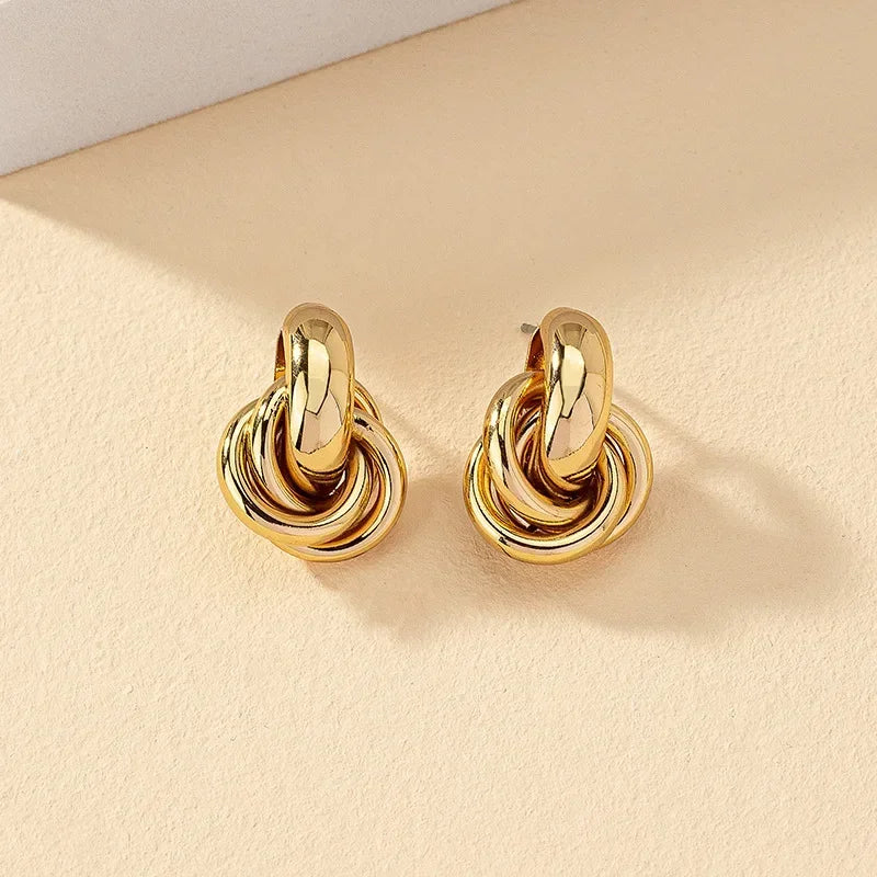 Gold Knot Hoop Earring