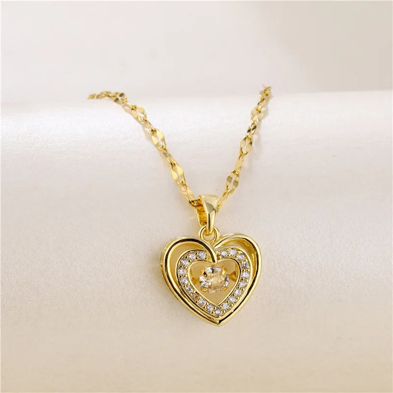 Beating Heart Crystal Necklace