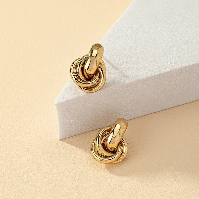 Gold Knot Hoop Earring