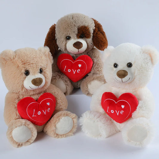 Heart Bear Dog Plush