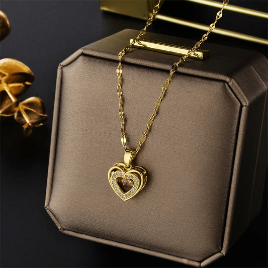 Beating Heart Crystal Necklace